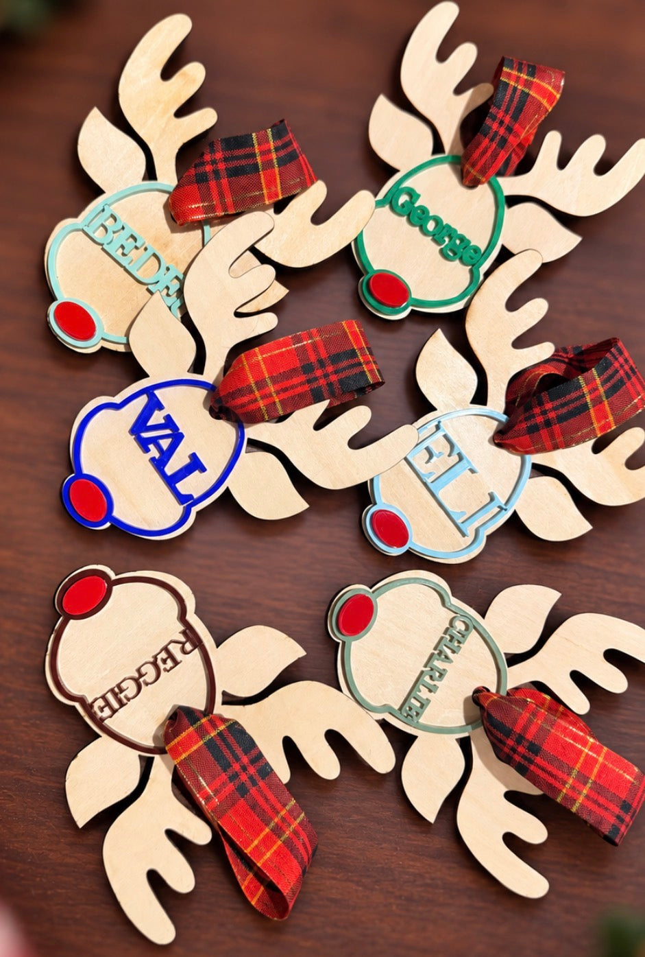 Personalised Christmas Reindeer Ornament ♡
