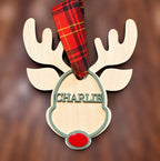 Personalised Christmas Reindeer Ornament ♡