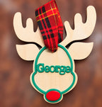 Personalised Christmas Reindeer Ornament ♡