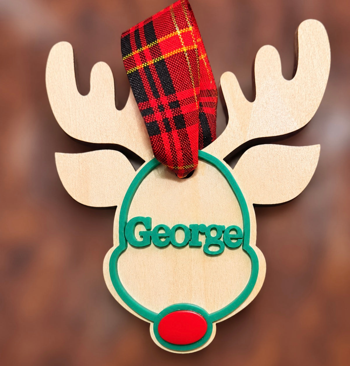 Personalised Christmas Reindeer Ornament ♡