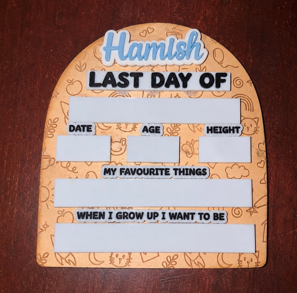 First Day/Last Day Board wooden + velcro ♡ - SusieClareCreative