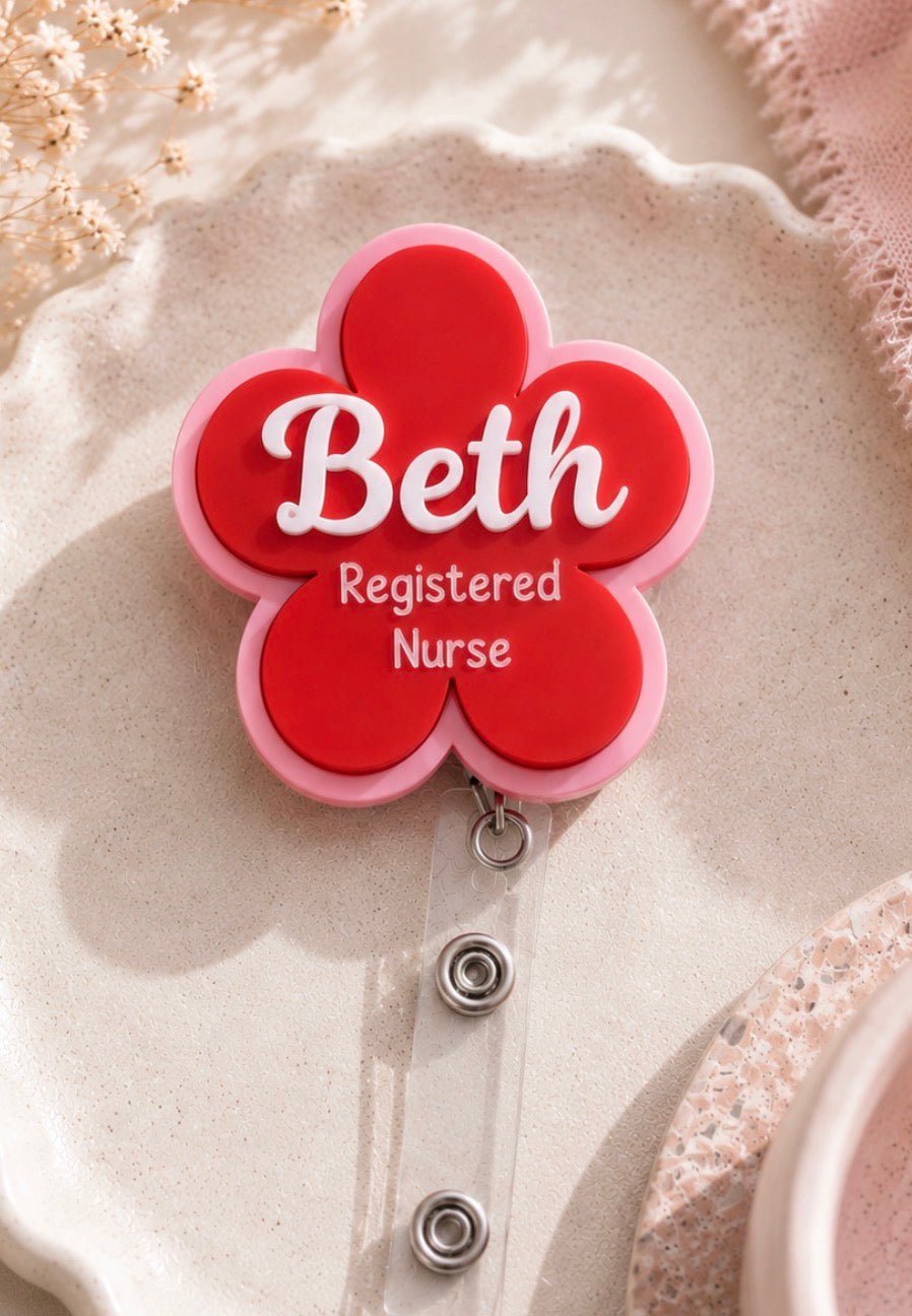 Personalised Flower Badge Reel ♡ - SusieClareCreative