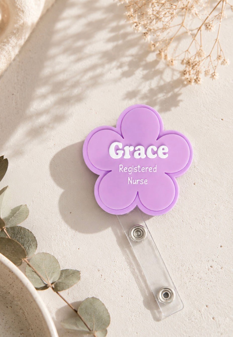 Personalised Flower Badge Reel ♡ - SusieClareCreative