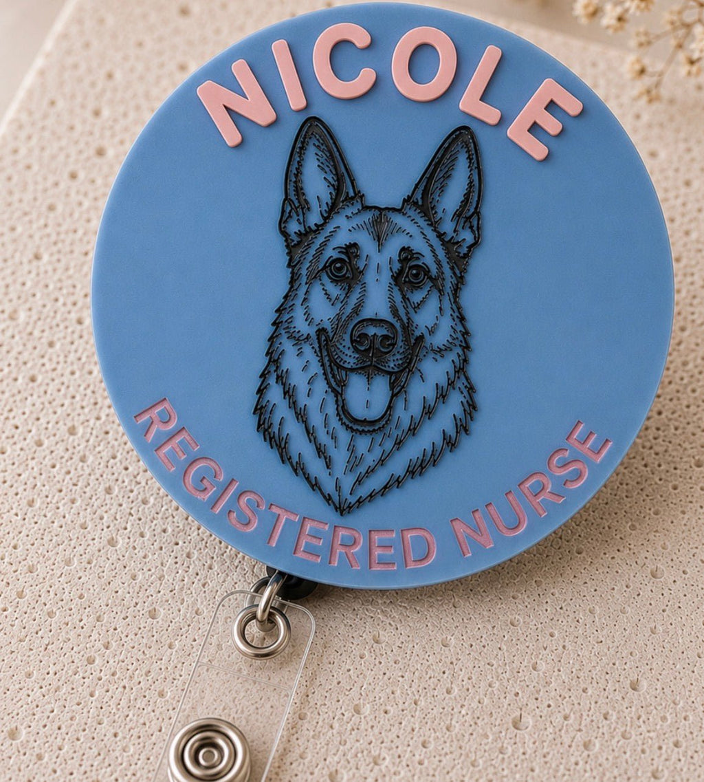 Personalised Pet Portrait Nurse Badge Reel ♡ - SusieClareCreative