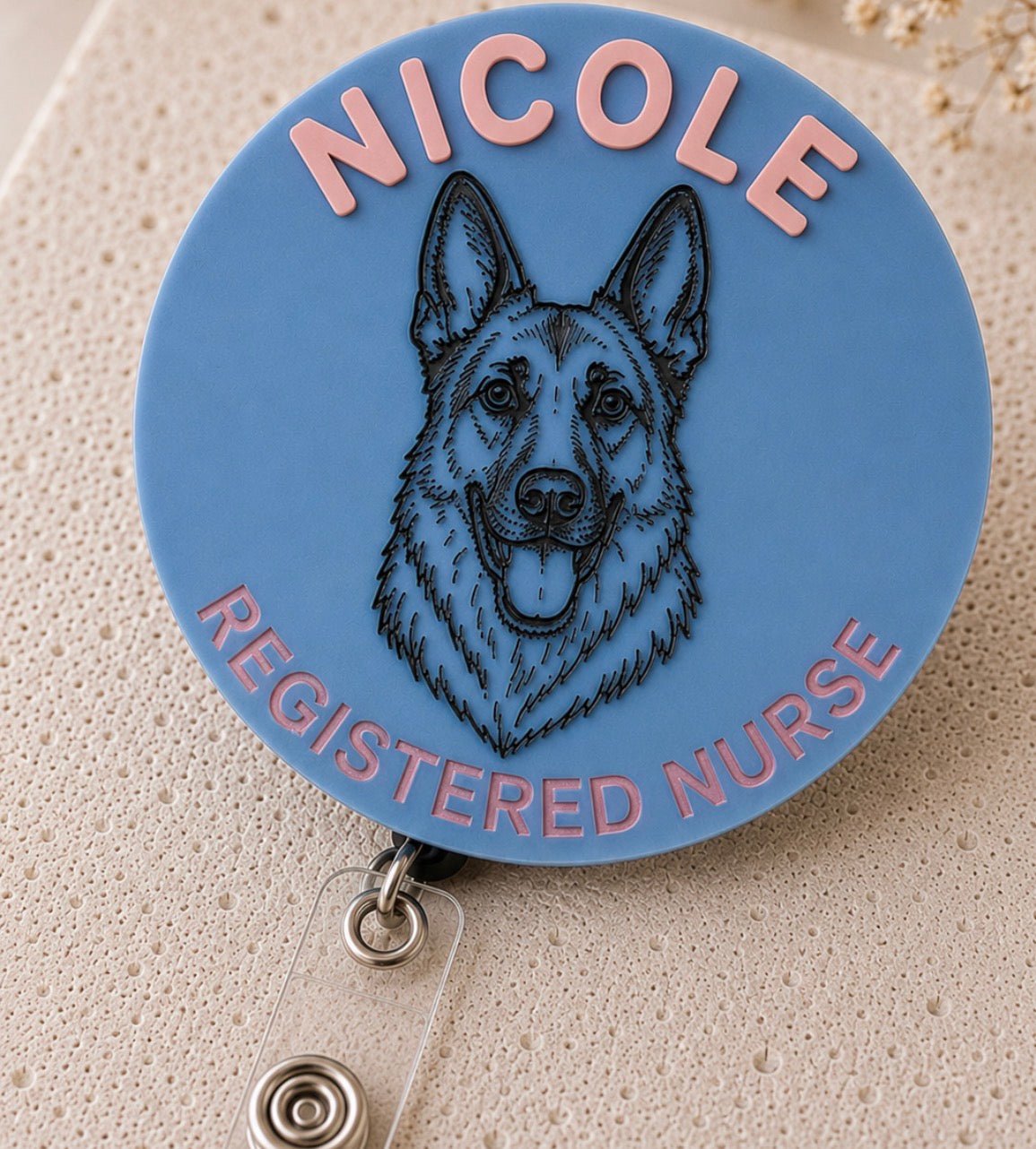 Personalised Pet Portrait Nurse Badge Reel ♡ - SusieClareCreative