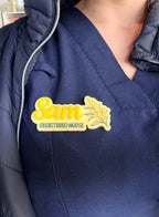Shaped to name personalised badge ♡ - SusieClareCreative
