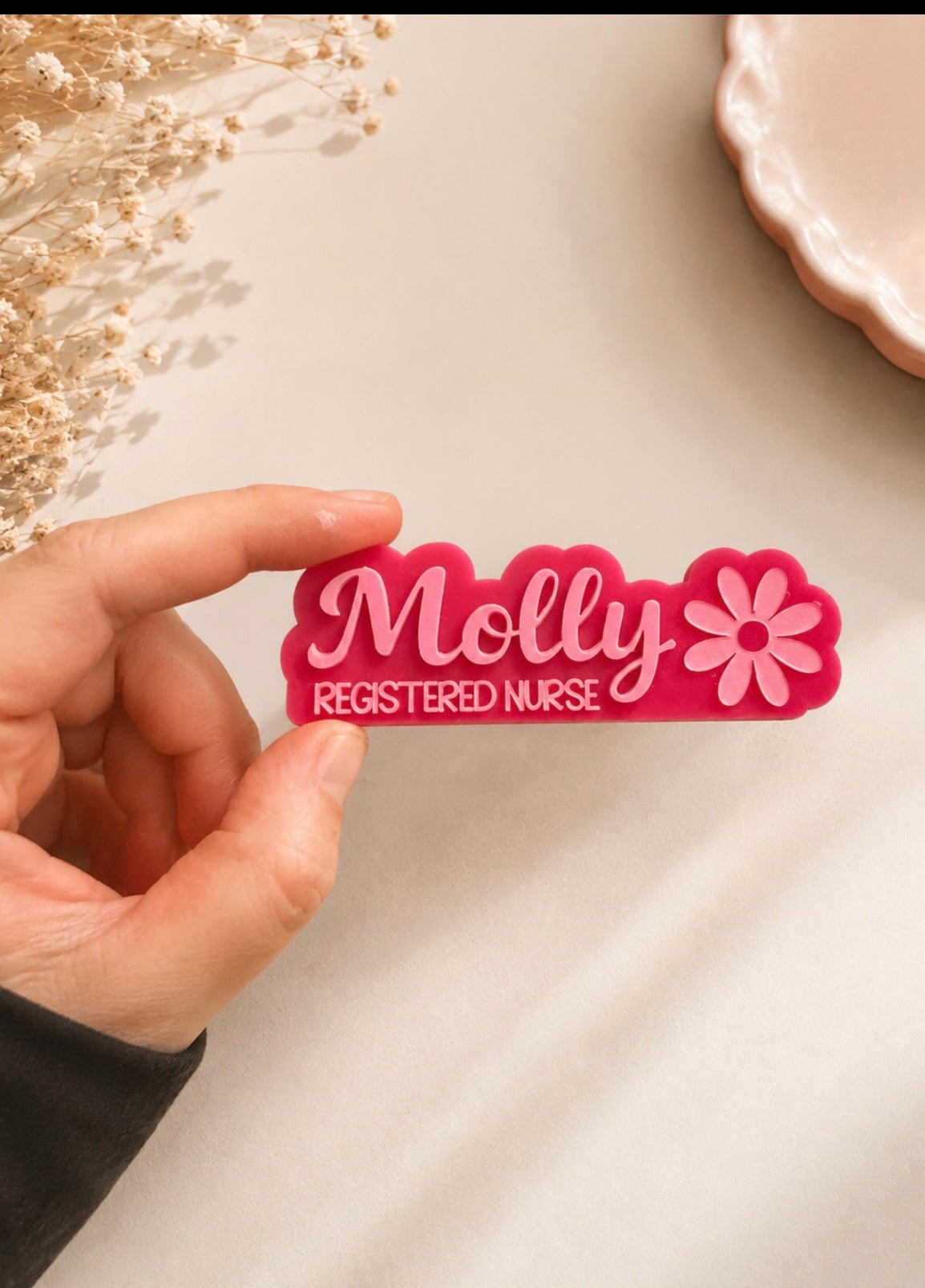 Shaped to name personalised badge ♡ - SusieClareCreative