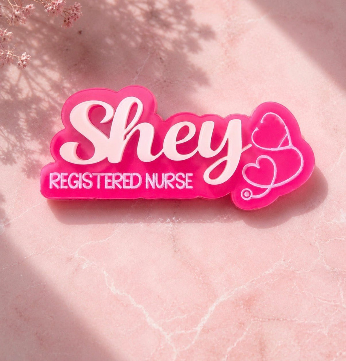 Shaped to name personalised badge ♡ - SusieClareCreative