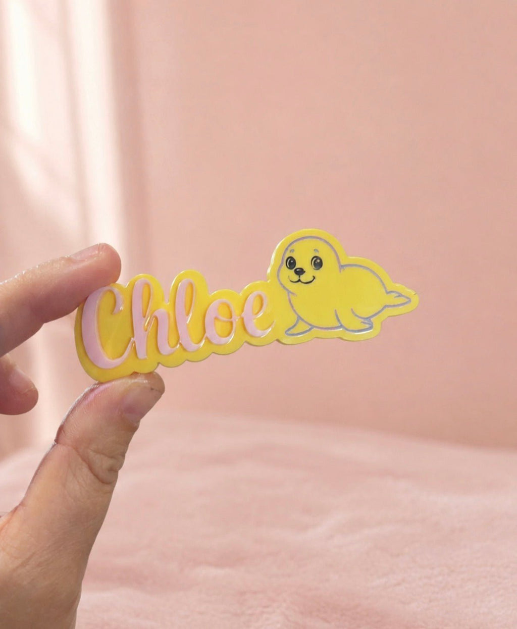 Shaped to name personalised badge ♡ - SusieClareCreative